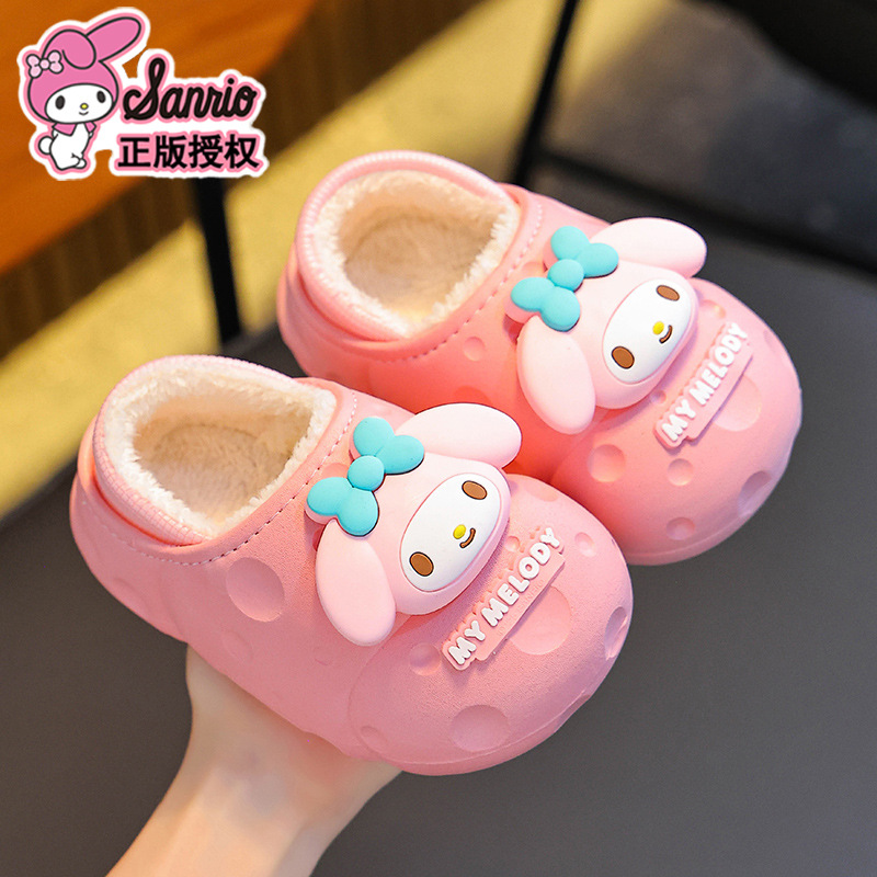 Sanliou zapatillas de algodón de invierno genuinas para niños, niños y niñas, calentamiento, veludo impermeable, zapatos de algodón para bebés Melody.