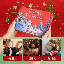 跨境12个装泡泡浴精油爆炸球泡澡球圣诞礼盒圣诞浴盐球套盒含玩具