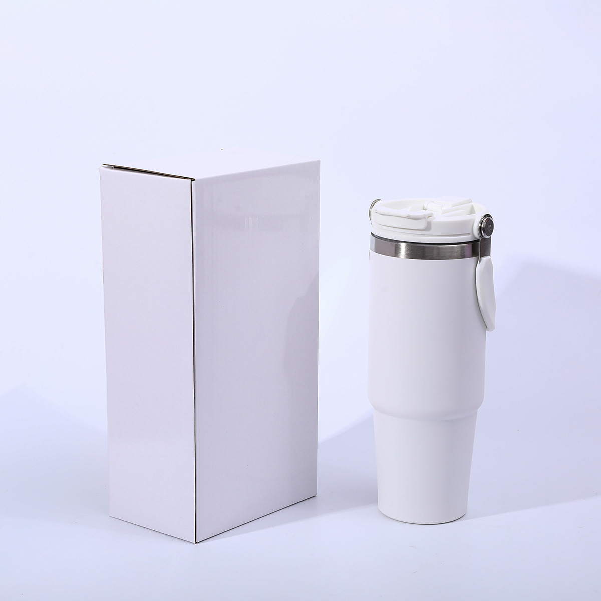 304 taza de acero inoxidable taza de automóvil de gran capacidad taza de aislamiento de calor aislamiento frío taza de hielo mango taza de paja de doble bebida