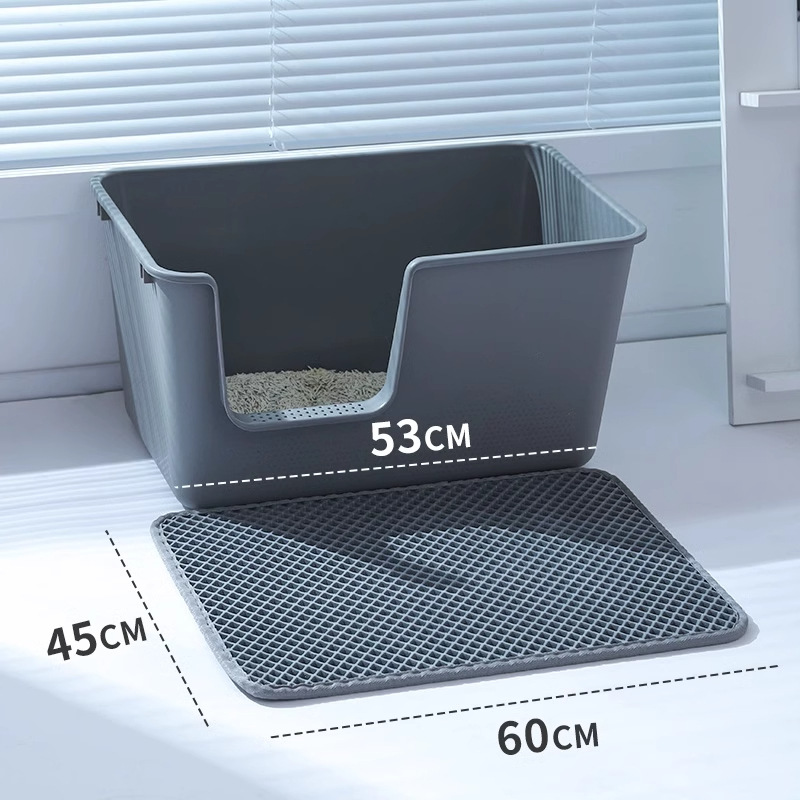 Alfombrilla de arena para gatos Filtro de doble capa anti-Out para gatos a prueba de salpicaduras Lavable gran control de arena gato alfombra de baño para gatos Cuenca