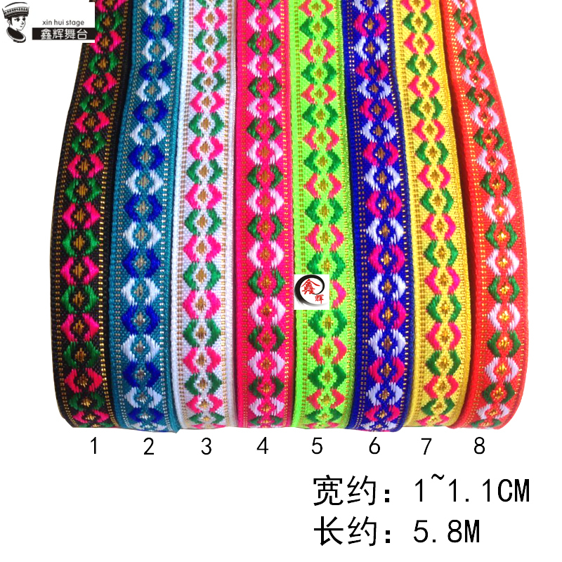 Cinta de Encaje Étnico de 1 cm de Malla Hexagonal y Polietileno para Artesanías