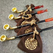 老式 传统烟袋锅旱烟袋 旱烟杆 黄铜烟锅子玛瑙烟嘴小巧