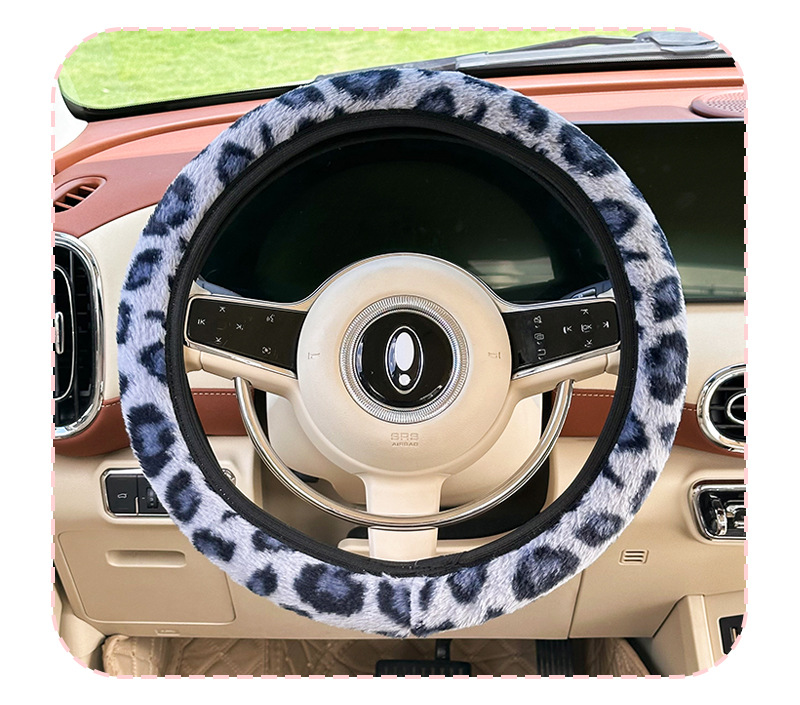 Cross-Border New Car Steering Wheel Cover Plush Warm Car Anti-Slip Steering Wheel Protective Cover Winter Anti-Freeze Handle Cover