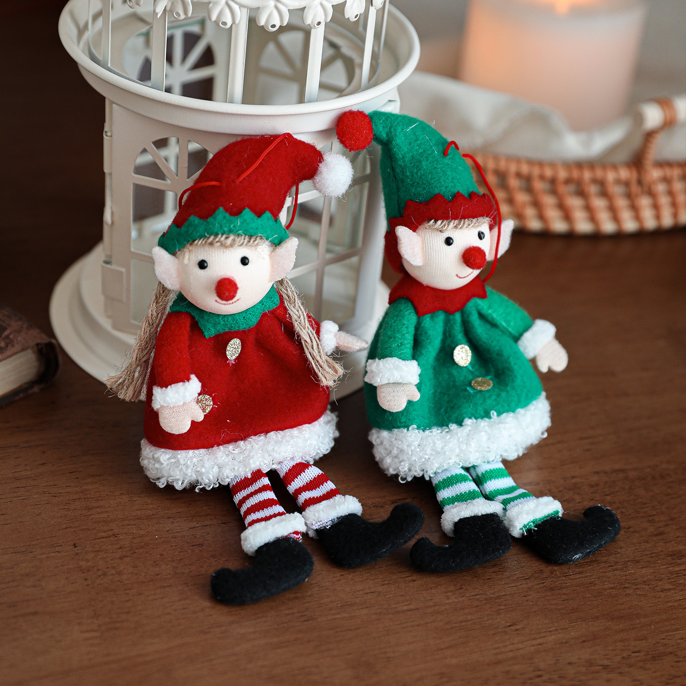 Decoraciones de Navidad de peluche muñecas de hadas en adornos de muñecas de niños lindos colgantes de árbol de Navidad