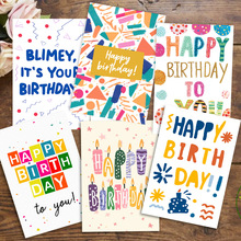 跨境新款彩色涂鸦生日贺卡生日派对礼品卡感谢卡片祝福卡片纪念卡