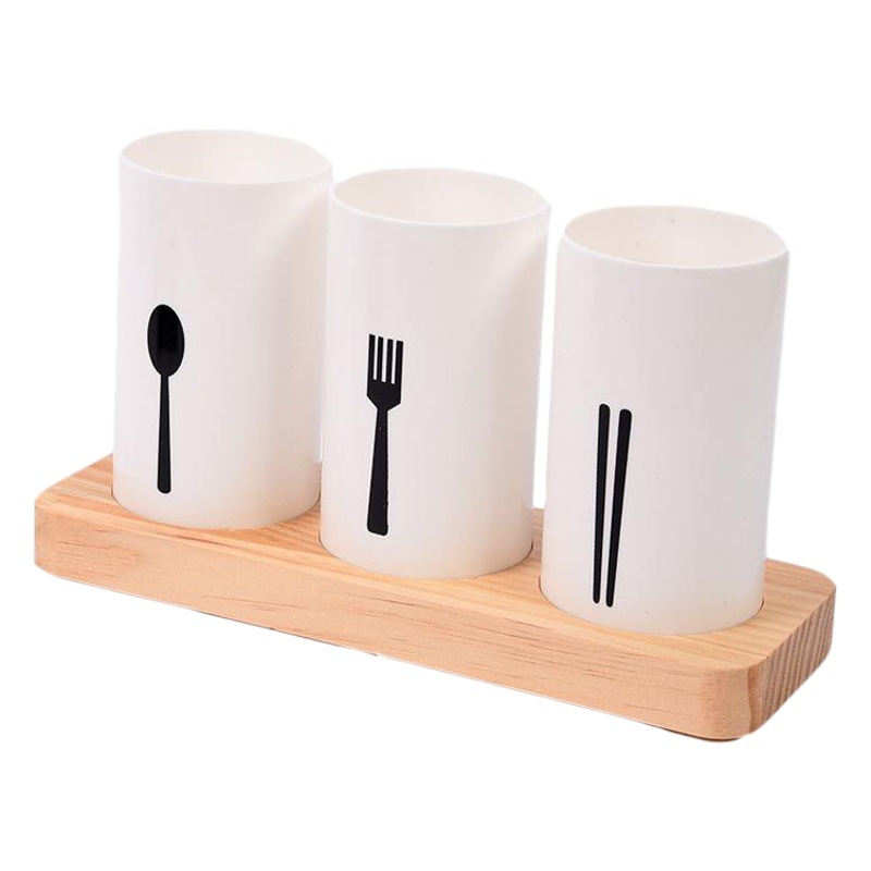 Base de pino transfronteriza palillos titular cocina drenaje vajilla caja de almacenamiento multifuncional hogar creativo palillos titular al por mayor