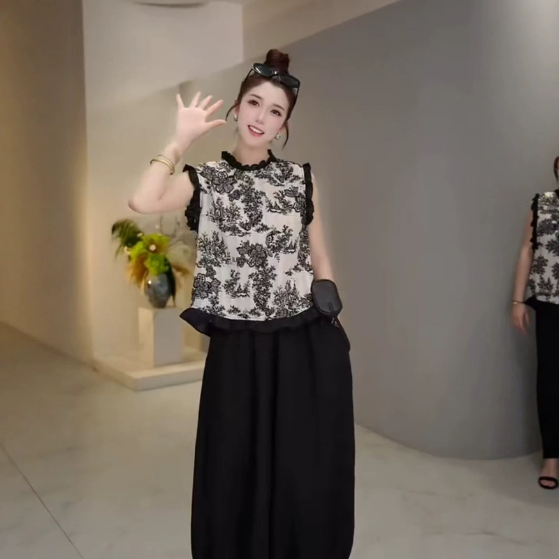 New Chinese-style sleeveless top for women, summer thin version, 2026 new model, loose fit with ruffled edges, super stylish New Chinese-style sleeveless top for women, summer thin version, 2026 new model, loose fit with ruffled edges, super stylish