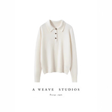 高端100纯山羊绒衫男翻领秋冬加厚针织衫商务休闲polo领羊绒毛衣