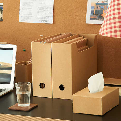 Leather paper book box storage box book simple new folder organizer box portable paper box storage box
