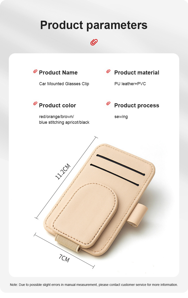 Car-Mounted Multifunctional Glasses and Ticket Holder, Practical High-End Round Eyeglass Clip, Multifunctional Accessory, Stylish