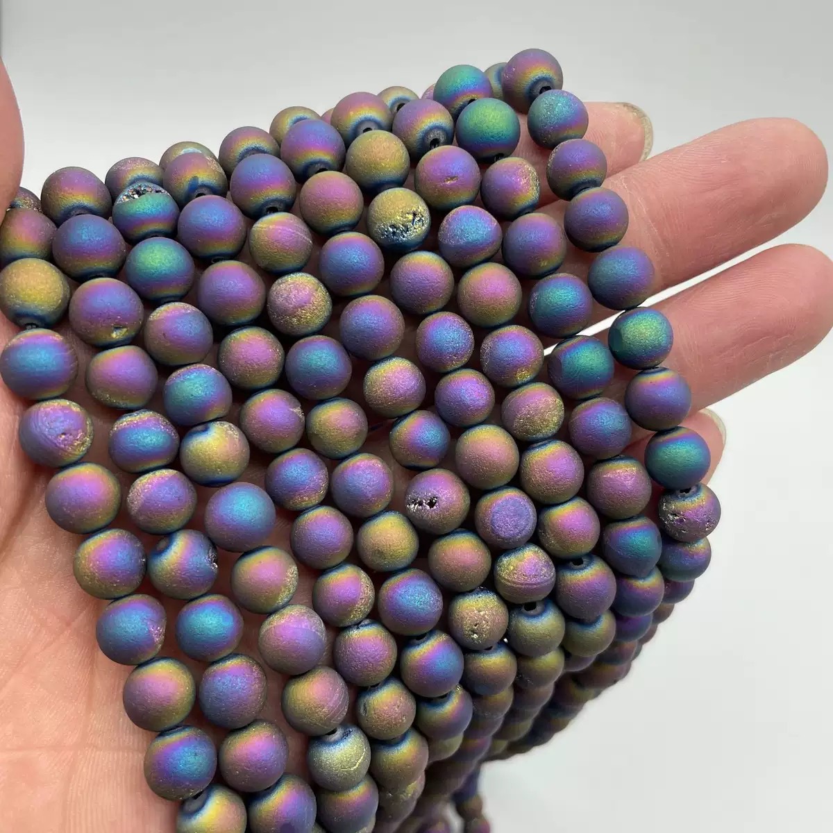 organic agate round beads