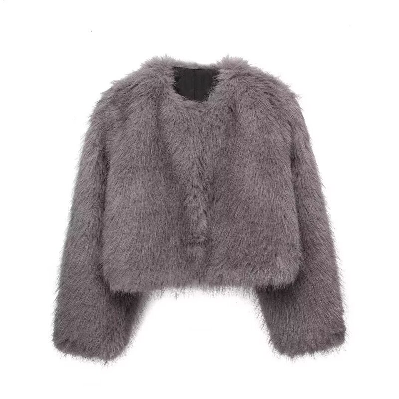 Amazon Hot Selling 2024 Autumn and Winter New European and American Style Fashion Trend Faux Fur Effect Short Jacket Coat