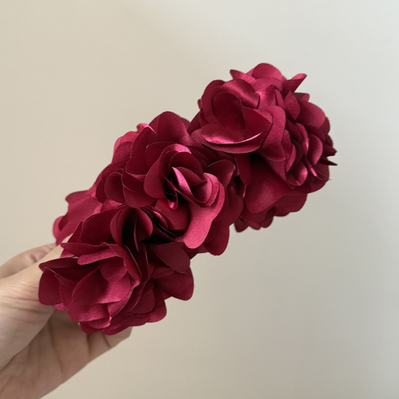 夏の雰囲気のバラ中型クリップ新しいフレンチレイジーハーフタイバックヘアクリップヘアアクセサリー女性用|undefined
