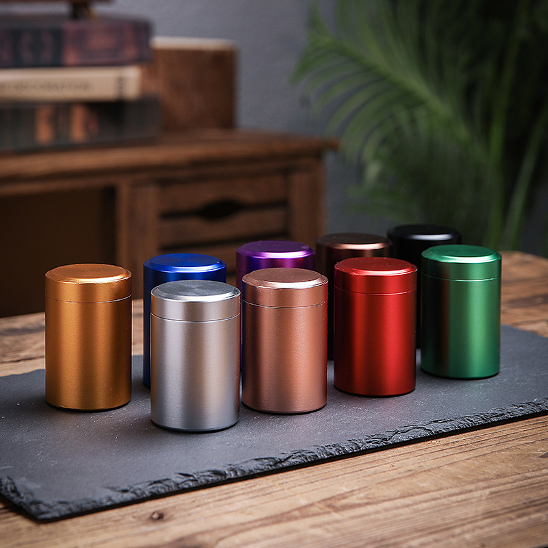 茶叶罐大号钛铝合金茶叶茶罐密封铝罐适用于茶叶厂家