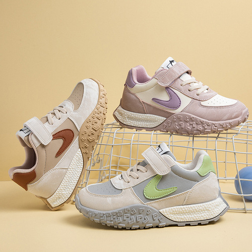 Spring and autumn new outdoor casual sneakers, fashionable wear-resistant running shoes, comfortable velcro sneakers, campus