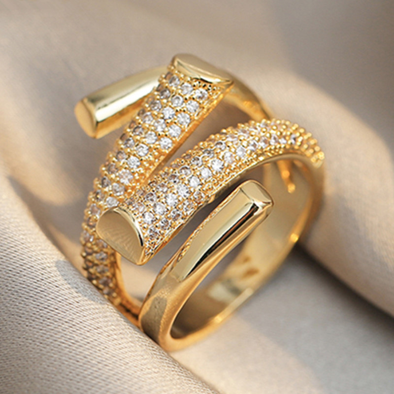 1 Piece Quantity Daily Occasion Copper Material Solid Color Pattern Simple Style Solid Color Copper Zircon Rings In Bulk