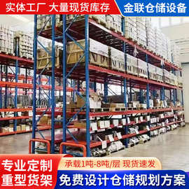 高位仓储货架五金库房中重型加厚仓库储物架中型服装架物资架批发