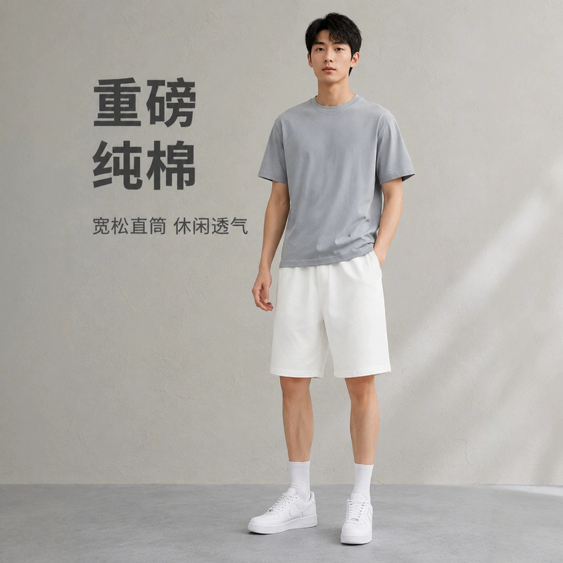 Summer Men's Knitted Sports Shorts with Elastic Drawstring, Loose Casual Sweatpants, Multi-Color, Skin-Friendly, Slightly Stretchy, In-Stock Wholesale