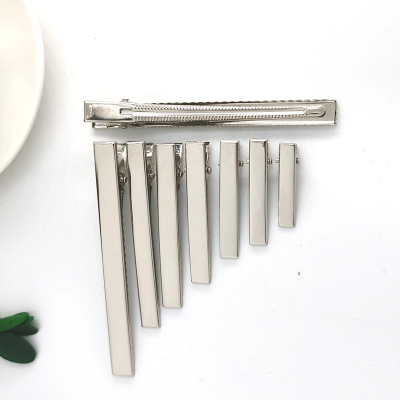DIY Hair Clips Silver Base Clips Jewelry Accessories Metal Color-Preserving Bare Clips Duckbill Clips Hairpins Hair Clips Various Specifications Square Clips