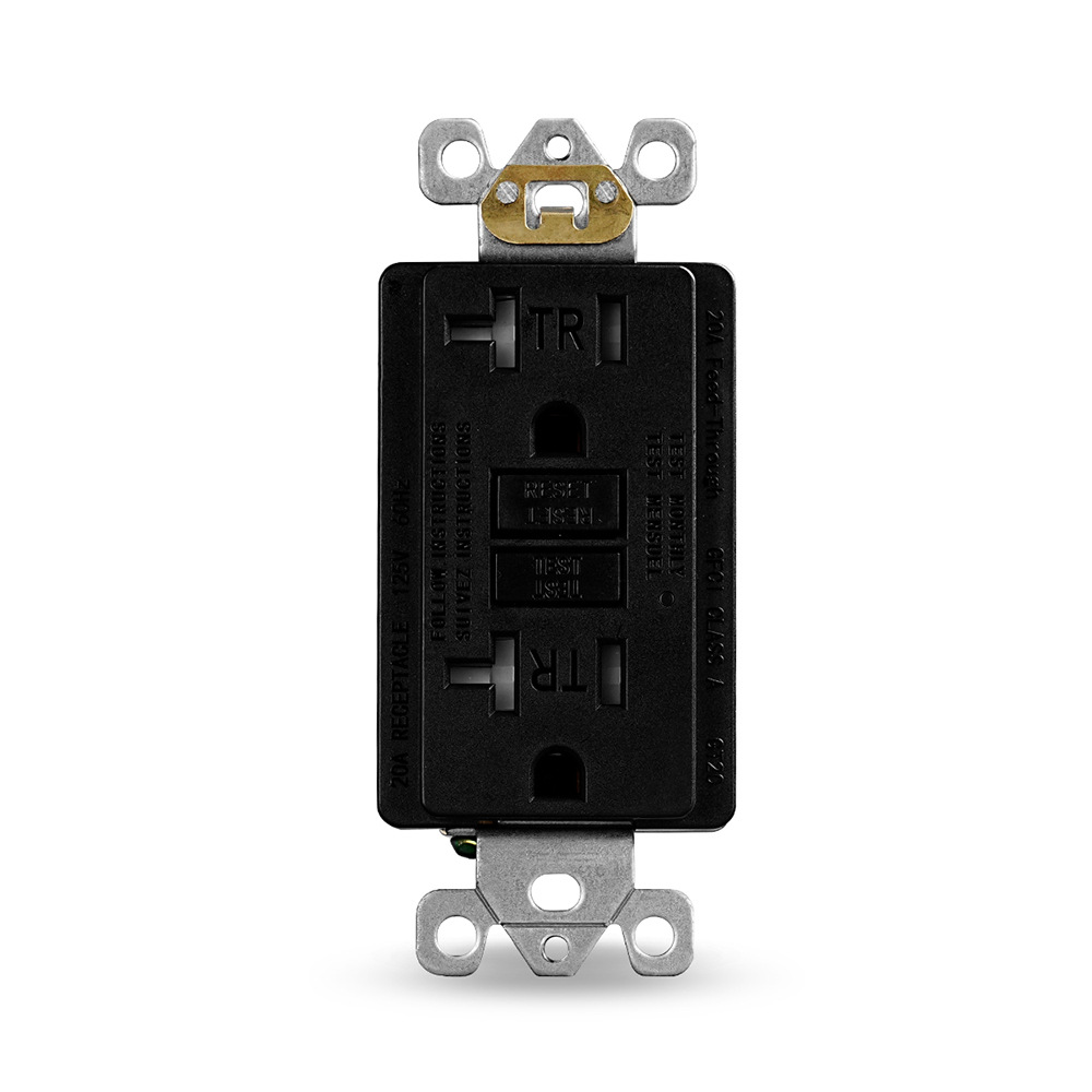 Serie norteamericana estándar americano americano 20AGFCI con panel sin tornillos toma de fuga 15A puerta de protección 125V UL