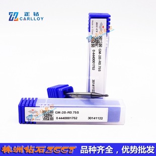 Zcc.Ct Solid Carbide Tungsten Steel End Mill Gm-2B-R0.75S Two-Edged 45 Degrees