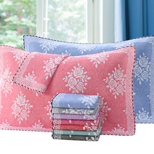 棉枕巾欧花三层纱布成人大号52*78cm红白喜事回礼学校学生用批发