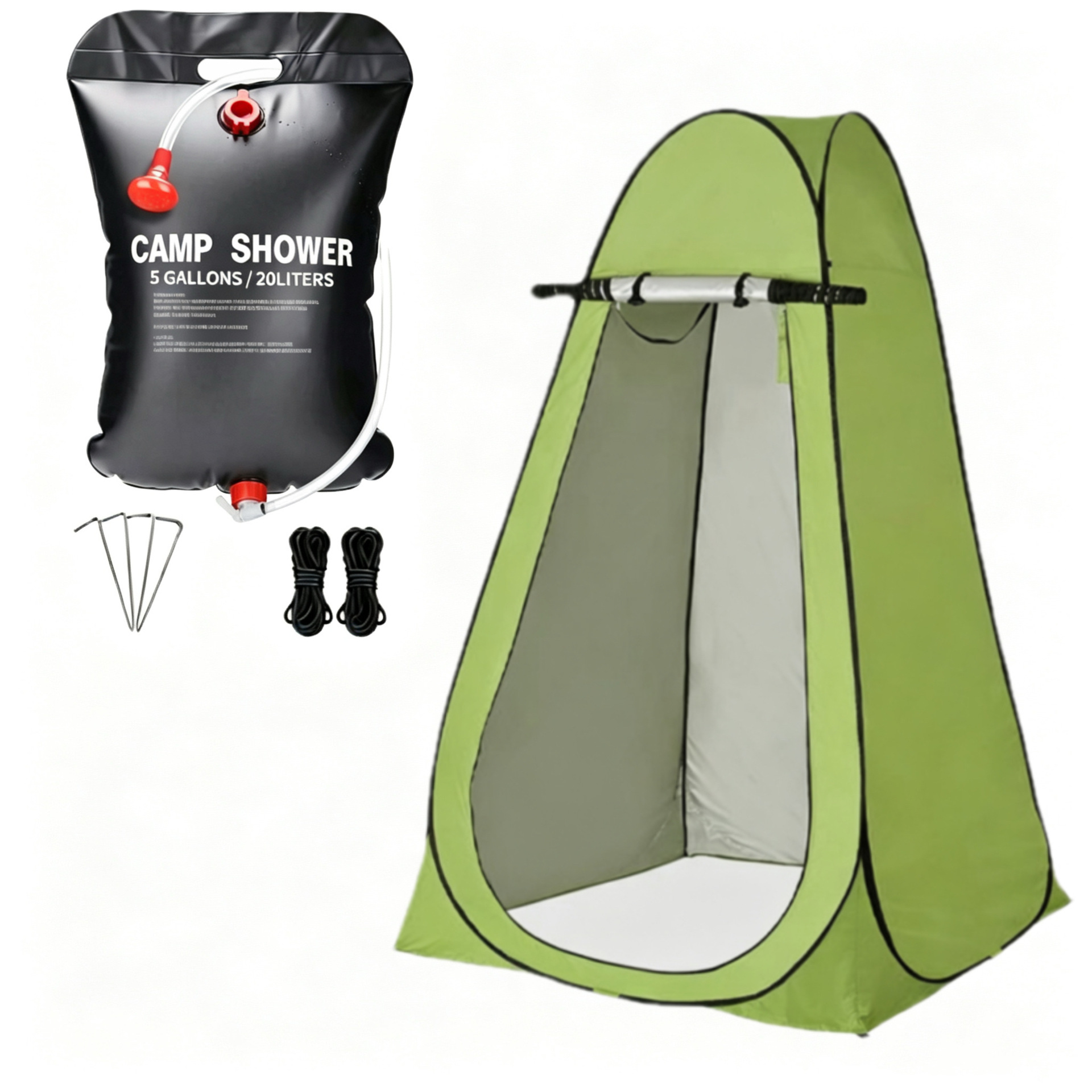 2-window green + 20l shower bag / Single size: 1.2*1.2* 1.9m