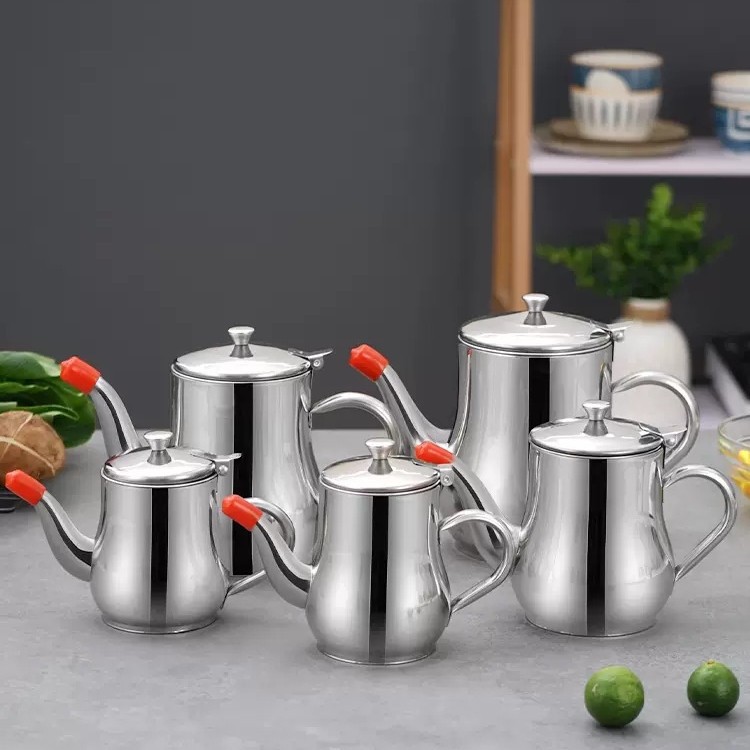 Stainless steel ounce pot, cross-border oil pot, thickened with lid, household kitchen oil bottle 24oz with filter, direct sales from manufacturer
