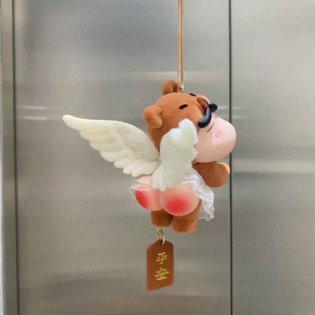 Crayon Shin-Chan Butt Bear Angel Shin-Chan with Wings Car Hanging Rearview Mirror Car Pendant Doll 2025 New Style