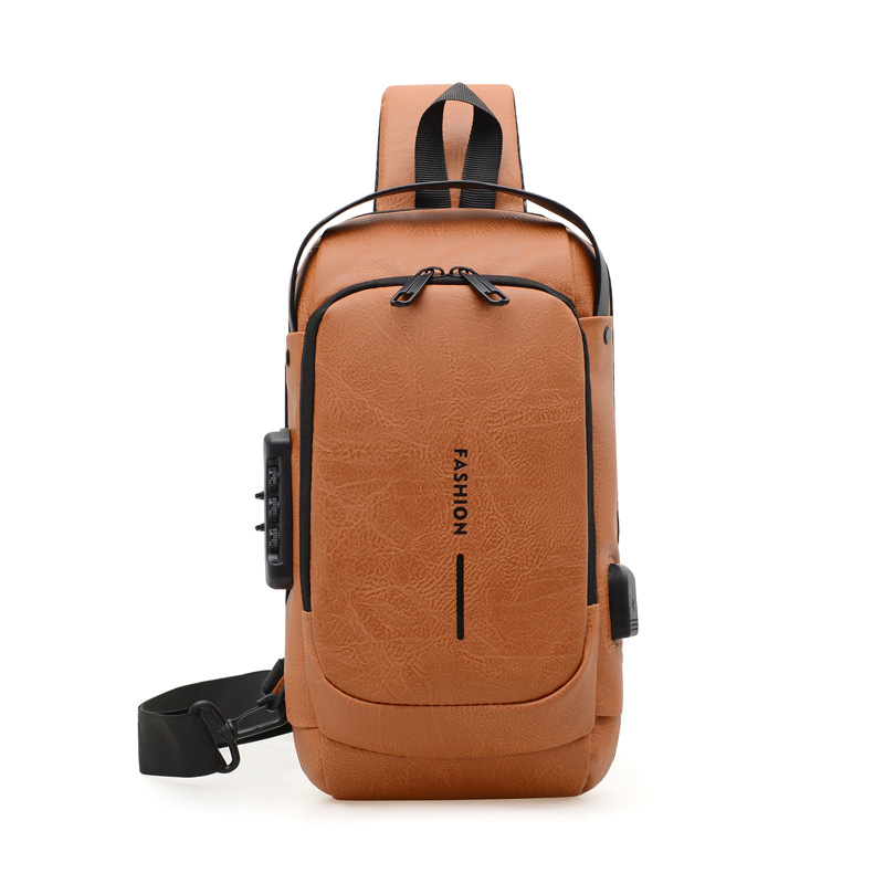 Bolso de pecho simple retro de hombre con cifrado de bloqueo bolso de hombro de moda de alto valor para montar bolso de pecho