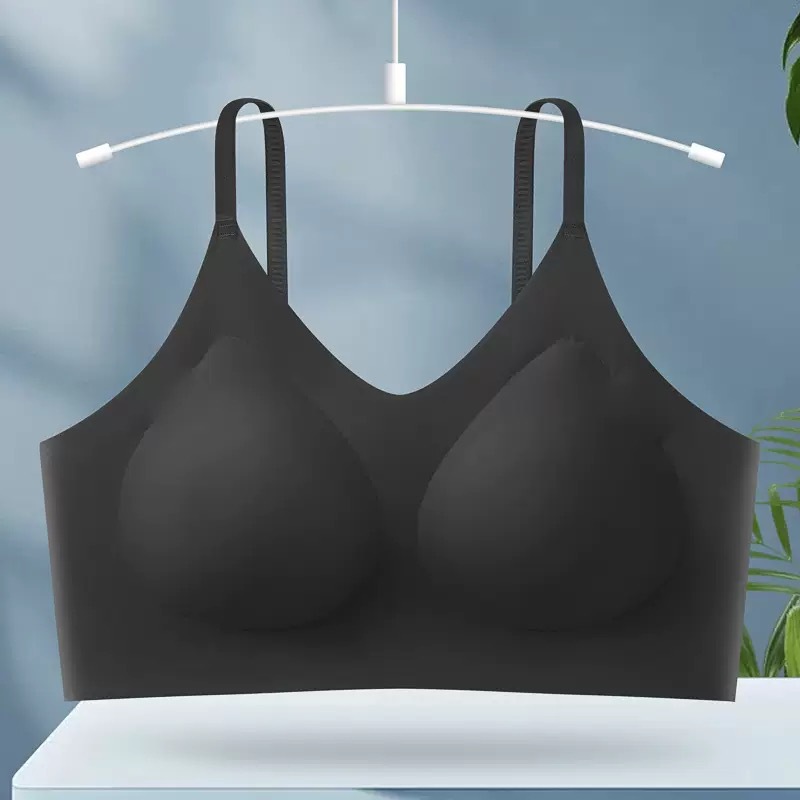Base líquida, ropa interior invisible con sensación de nube, copa fija para mujer, sin anillo de acero, pecho pequeño, gran soporte suave, hermoso sujetador sin costuras en la espalda image 8