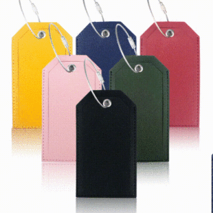 Cross-border in stock leather luggage tag wire lanyard boarding pass wholesale with paper card leather pu luggage tag