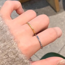 钛钢不掉色戒指女男情侣竹子指环素圈尾戒小众设计简约个性饰品洁