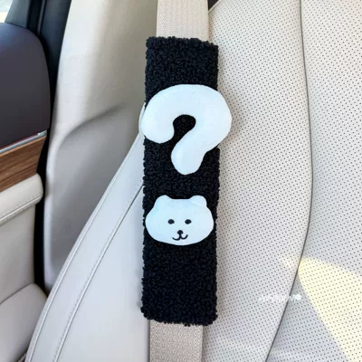 Protective Covers, Car Decorations — Sürətlər qutusu və əl tormozu başlıqları - shoulder-pads-black-lamb-velvet-question-mark-bear-single