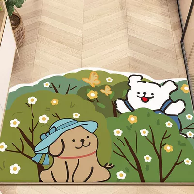 Avtomobil döşəmə paspasları – Mat Toilet Door Wear-resistant Non-slip - walking-puppy-4060cm25mm-diatom-mud