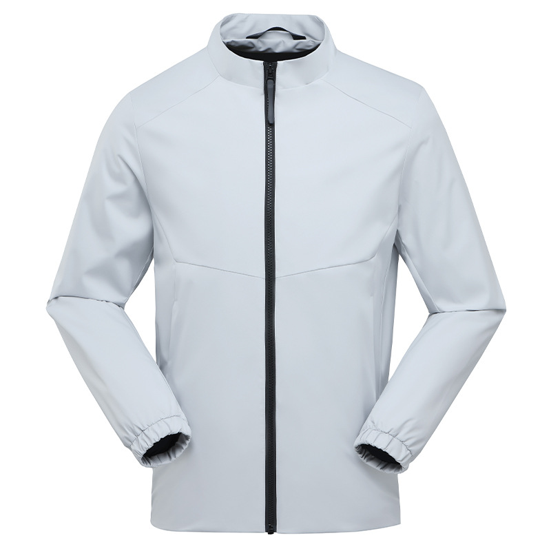 A prueba de viento, impermeable, antiestático, chaqueta con cremallera YKK, chaqueta ejecutiva de negocios de otoño de hombre, log personalizado de alto nivel