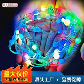 LED智能点控珍珠皮线灯串RGB仙女串串灯生日节日卧室户外装饰灯饰