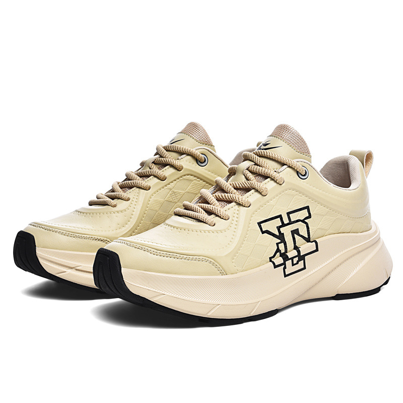 Zapatos retro retro de suela gruesa de moda 2025 primavera nuevos zapatos blancos para hombres altos zapatos deportivos casuales