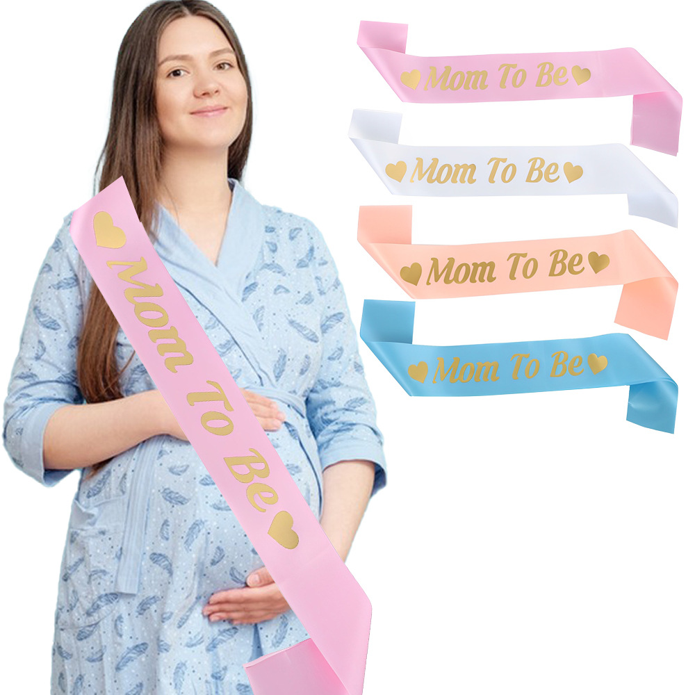 Mommy to Be Satin Gold-Printed Belt Party Supplies Shoulder Strap Manufacturer