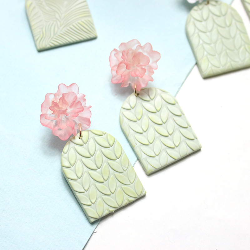 Fashion Flower soft clay Stoving Varnish Womenu0027S Drop Earrings 1 Pair