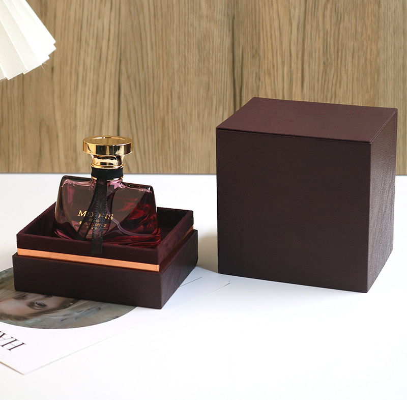 Día de San Valentín de alta gama, caja de embalaje de aceite esencial de fragancia, elevación de doble puerta, caja de regalo de perfume cosmético personalizada