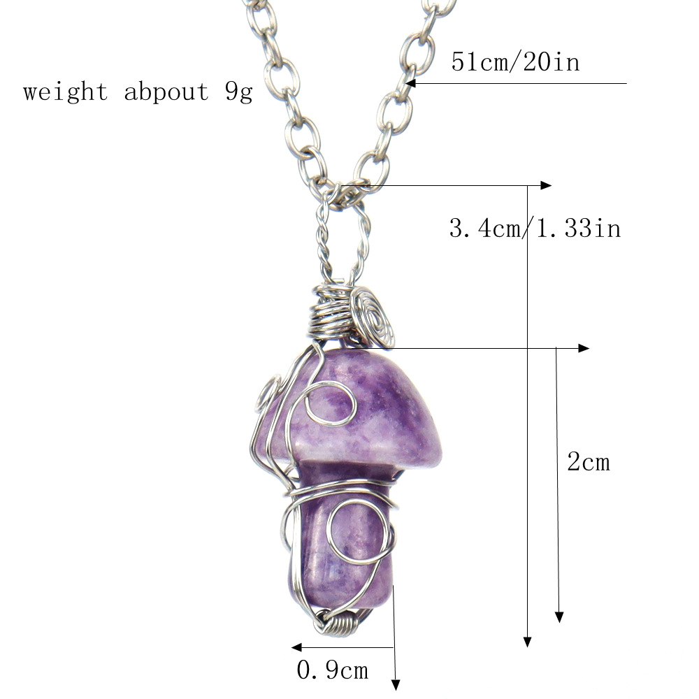 Simple Style Mushroom natural stone Handmade Pendant Necklace 1 Piece