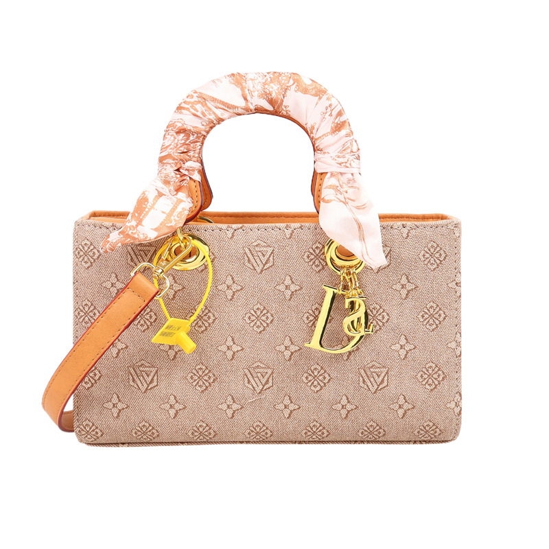 Estilo horizontal grande Dai Fei bolso de mujer adorno de moda con bufanda de seda bolso de mano comercio exterior transfronterizo nuevo bolso de mensajero de un solo hombro
