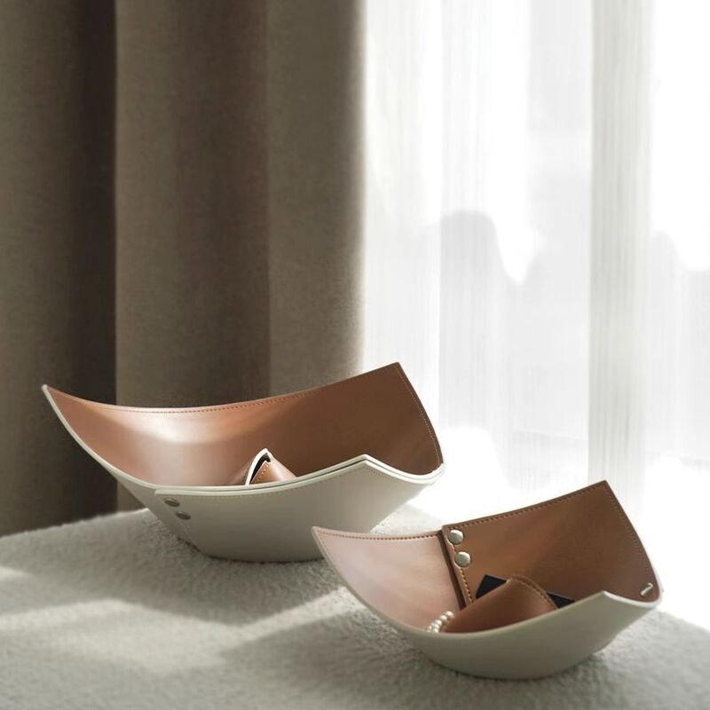 現代の軽豪華なデスクトップアクセサリー収納盤皮質収納ケース入門玄関鍵収納置物アクセサリーケース|undefined