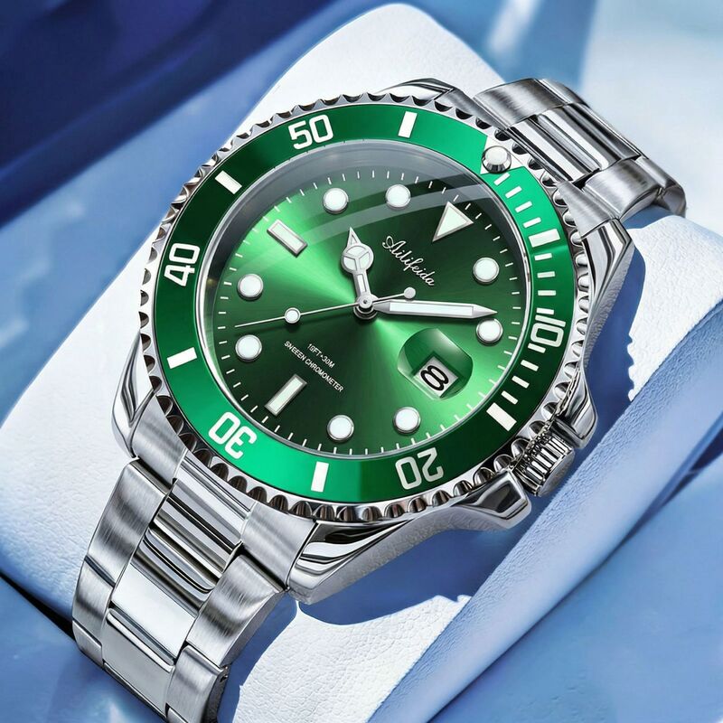 Aili Dial Quartz Watch for Men with Hollow Back Cover, Visible Live Streaming, Popular Model, Luminous, Dropshipping Available