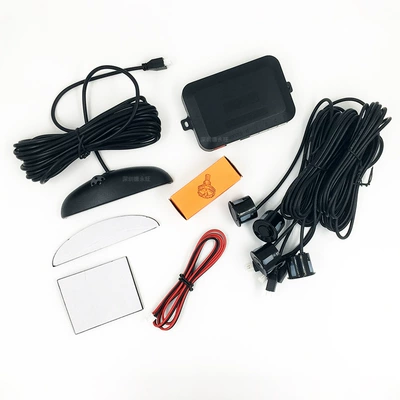 Universal Visual Sensor Wireless Led Voice Buzzer Rear Detection Radar Full Set Detector 4 Probe Reversing Radar (Park radarı) - a43-black-with-english-color-box