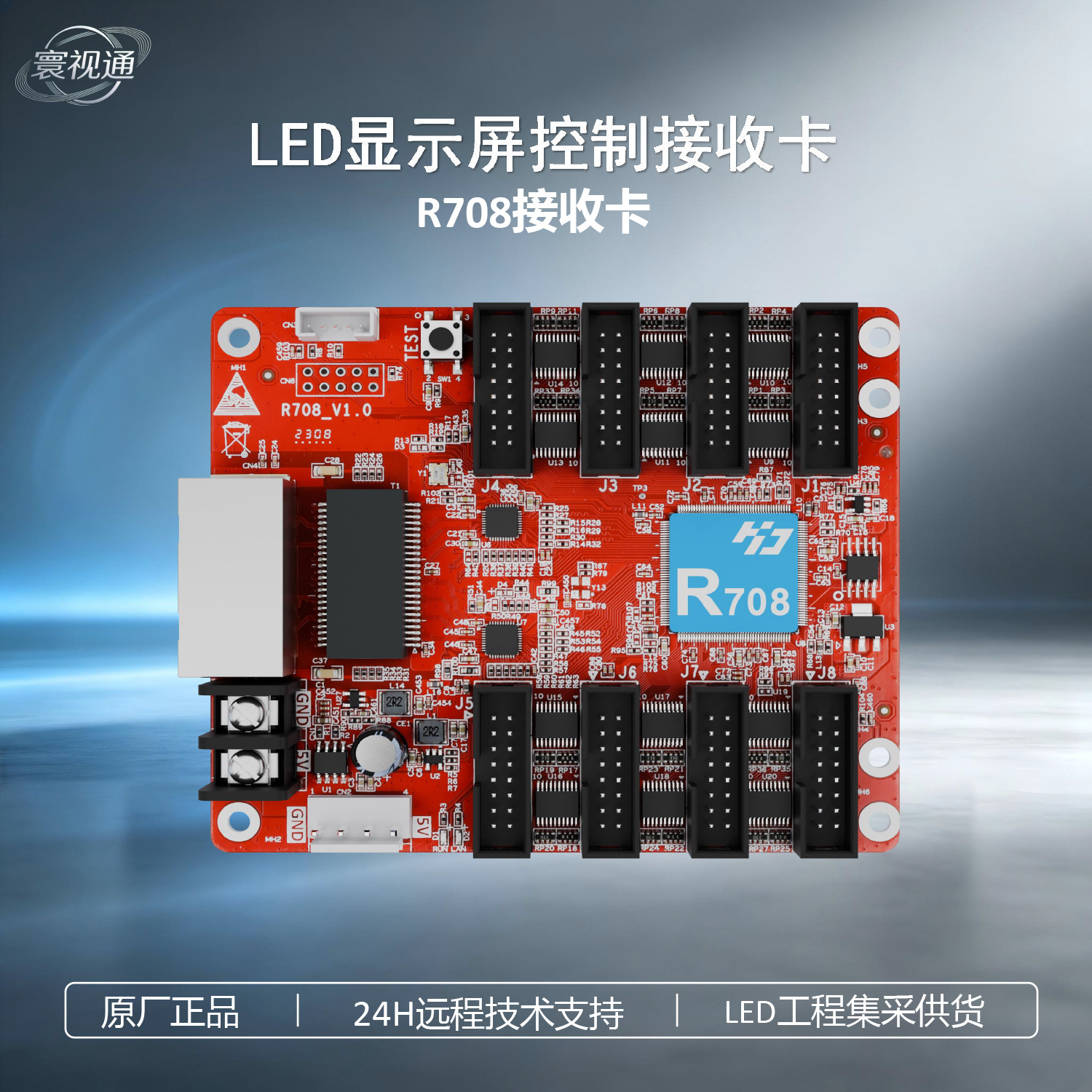 Grayscale R708 receiver card, full-color LED display synchronous control card, indoor and outdoor module control system