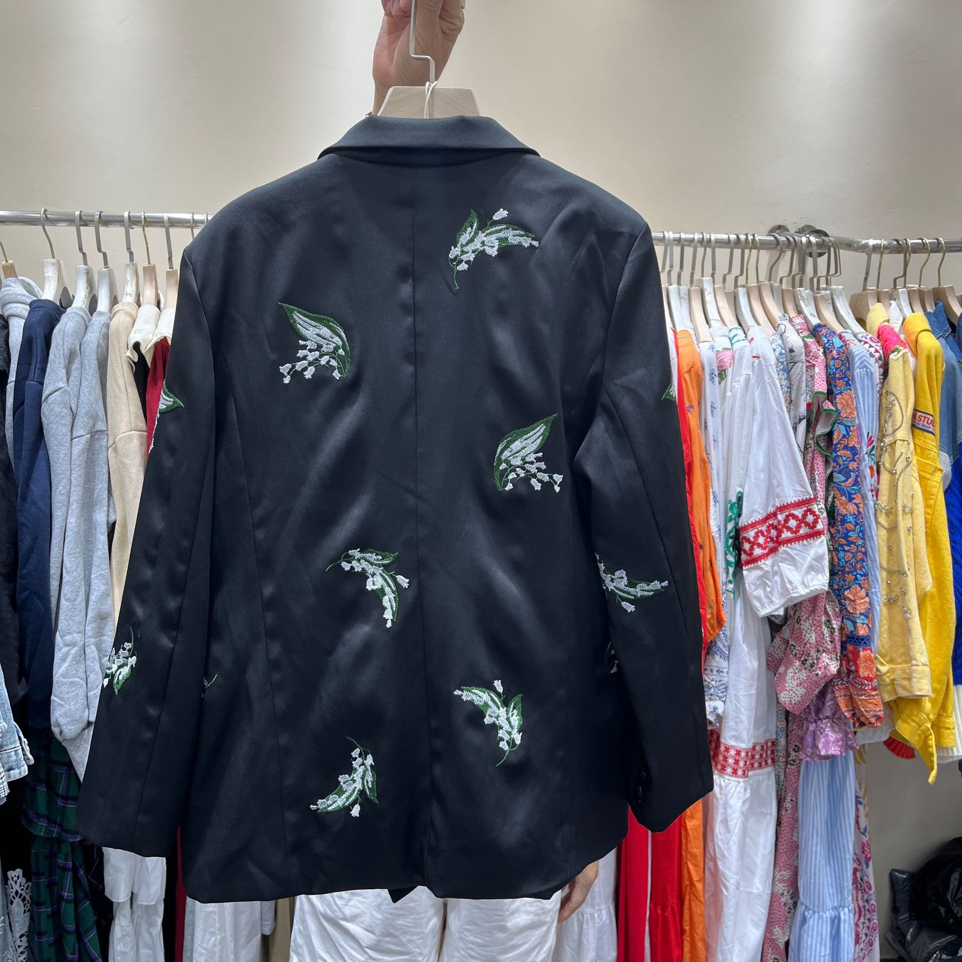 Women's Clothing high end sister street blasting suit tops new embroidered loose black suit jacket for women_voghion.com