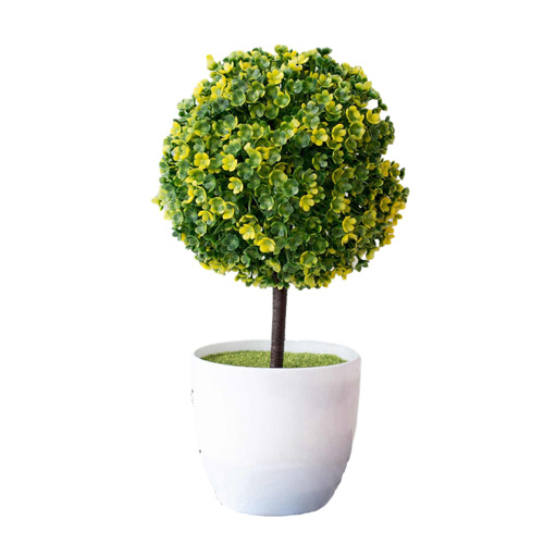 Sakura Snowball Simulation Plant Potted Grass Ball Bonsai Small Tree Home Decoration Flower Ornament Creative Mini Small Ball