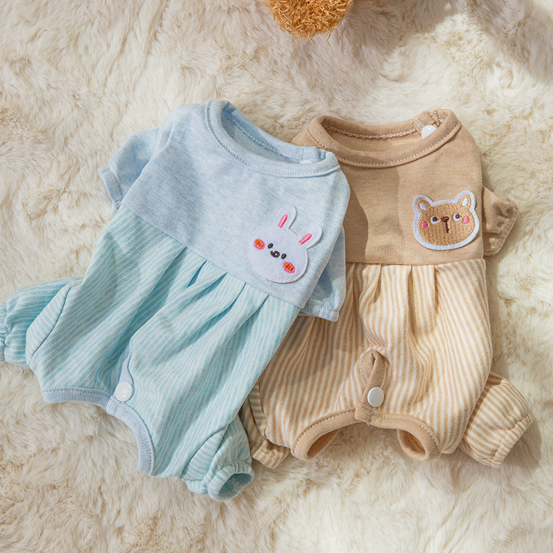 Cartoon Bear Belly Shirt for Autumn/Winter Dogs, Anti-Loss of Hair, Cat Four-Legged Shirt, Small Dog Warmth Clothing